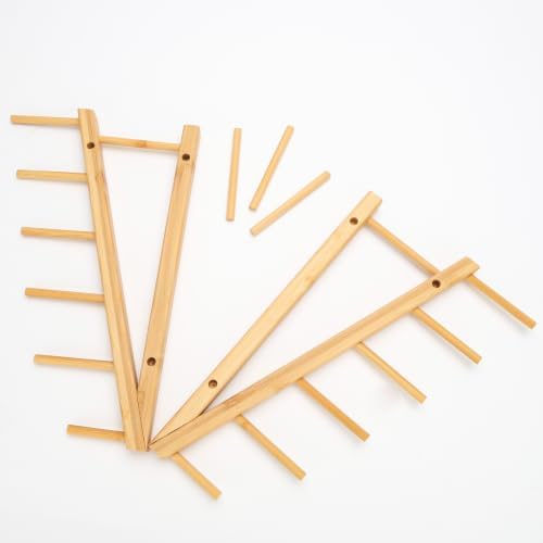 Bamboo Dish Rack, 4 Pack, Bamboo Plate Organizer