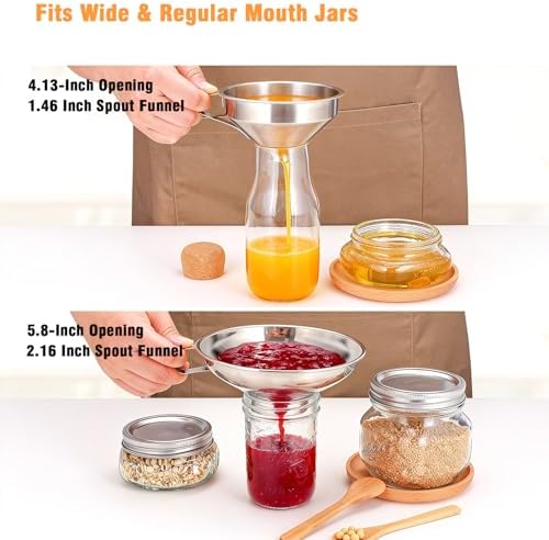 2-Pack Canning Funnels, Wide Mouth & Regular Mouth Kitchen Funnels