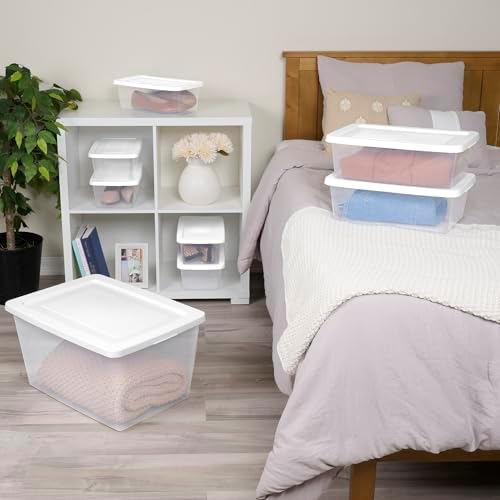 Sterilite Storage Box Stackable Tote, 12 Quart, 60 Pack