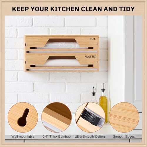 Wesiti 18 Inch Large Plastic Wrap Organizer & Dispenser