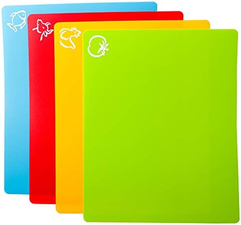 8pcs Flexible Plastic Cutting Board Mats, 2 Pack Colored Mats