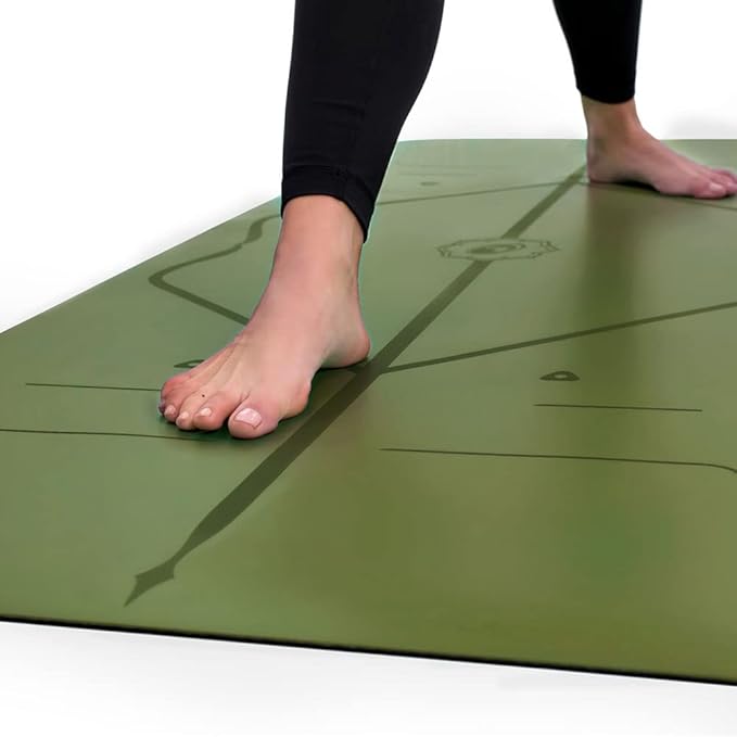 Liforme Original Yoga Mat – Free Yoga Bag Included - Patented Alignment System, Warrior-like Grip, Non-slip, Eco-friendly, sweat-resistant, long, wide, 4.2mm thick mat for comfort