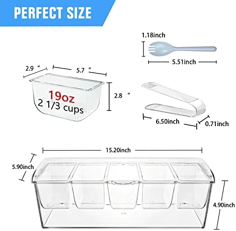 INNOVATIVE LIFE Modern Minimalist Clear Condiment Server