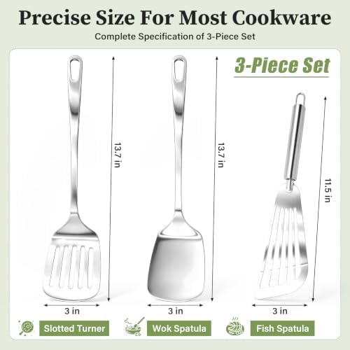 3 PCS Stainless Steel Spatulas Set
