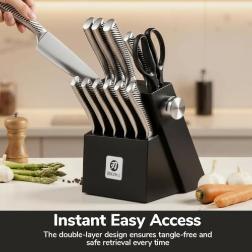 imarku 14-Piece Japanese Gyutou Stainless Steel Knife Set