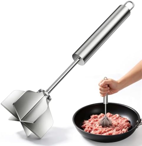 Stainless Steel Meat Masher 6 Blade Ground Beef Chopper Cooking Utensils