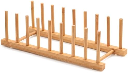 Bamboo Dish Drying Rack for Kitchen Counter & Cabinet