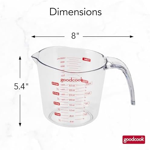 GoodCook Everyday 4-Cup Liquid Measuring Cup, Tapered Pour Spout, Comfortable