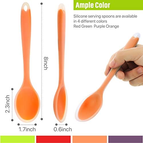 Patelai 4 Pcs Small Silicone Spoons
