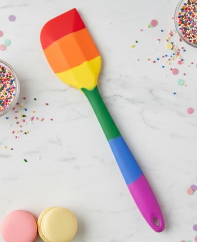 Cooking With Pride Non-Stick Scraper Spatula, Heat-Safe Silicone With Iron Core
