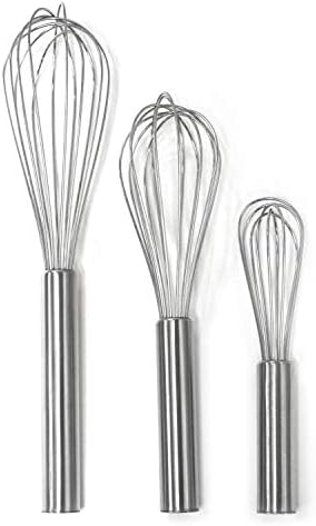 Norpro Balloon Wire Whisk Set of 3 Stainless Steel Stir/Mix/Beat 6" /8"/ 10"
