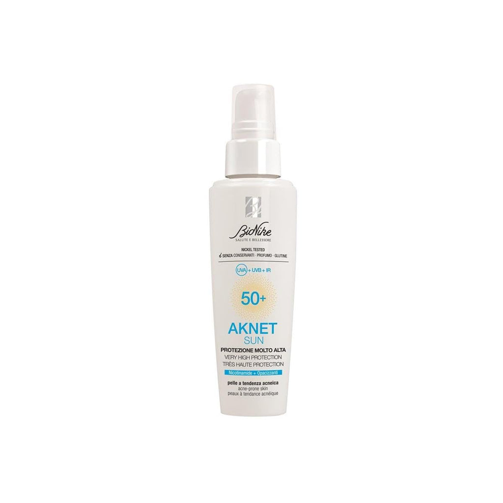 Bionike Aknet Sun SPF50+ Sunscreen for Oily Skin - Protects Against UVB Rays, Non-Comedogenic, Water-Resistant