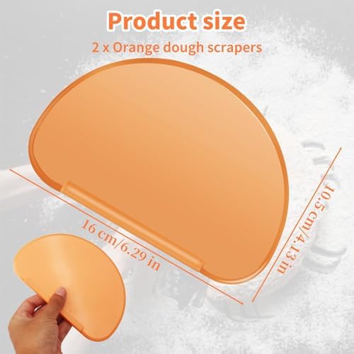 Bowl Scraper 2PCS Silicone Bread Dough Scraper Bowl Spatula Curved Edge