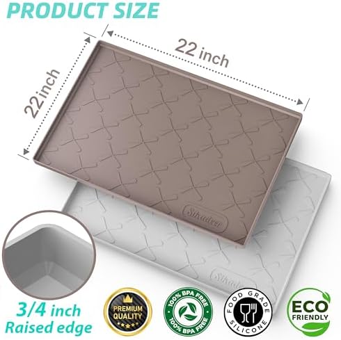 SIKADEER Waterproof Under Sink Mat 22" x 22" Silicone Mat Cabinet Protector