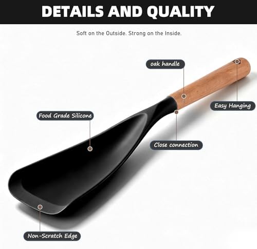 Cooking Spoon for Nonstick Cookwares, Wood Handle Spoon for Stirring