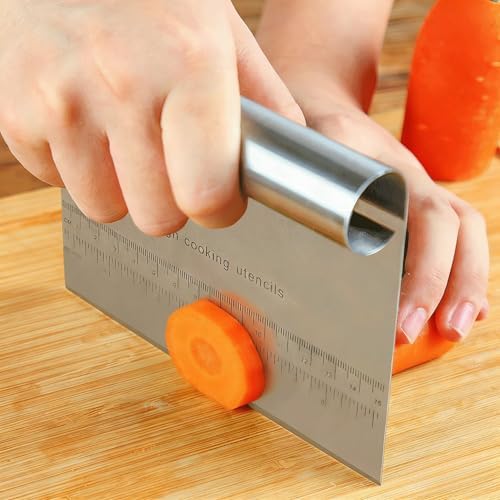 RUPOHIU Dough Scraper for Baking, Stainless Steel Bench Scraper