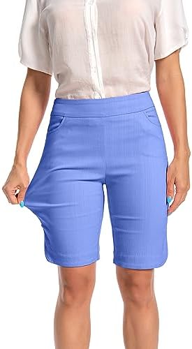 Women's Work Casual Super Stretch Tulip-Hem Pull-On Dress Shorts