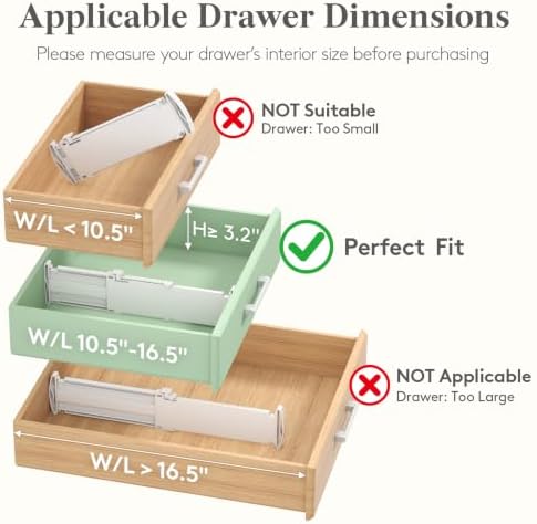 Lifewit 3.2" High Drawer Dividers