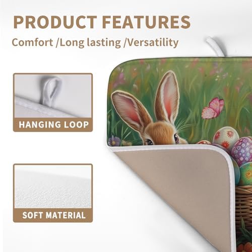 Easter Bunny Eggs Dish Drying Mat