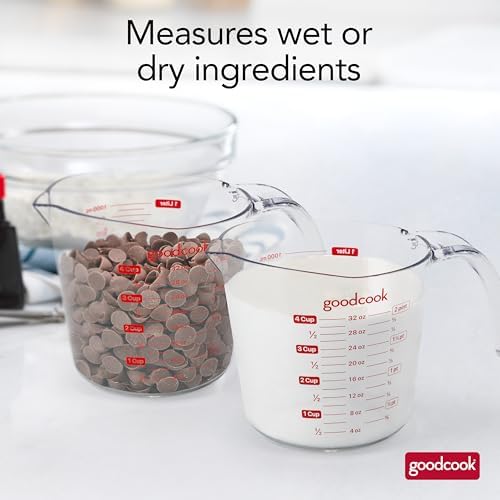 GoodCook Everyday 4-Cup Liquid Measuring Cup, Tapered Pour Spout, Comfortable