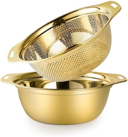 Gulex Colander Stainless Steel 4-quart