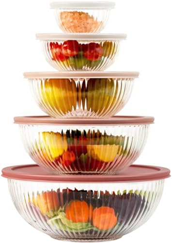 Glass Mixing Bowls with Lids Sets