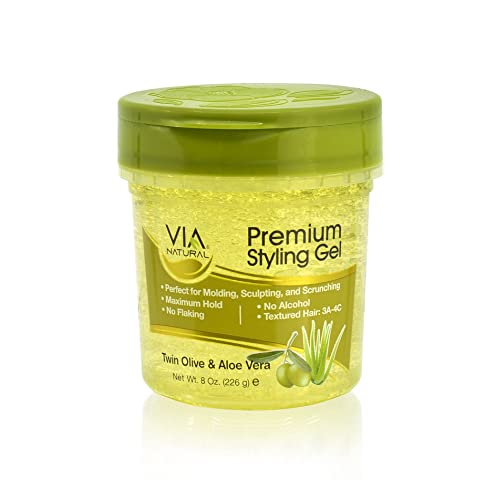 Via Natural Premium Styling Gel, Olive Oil & Aloe, 8 oz