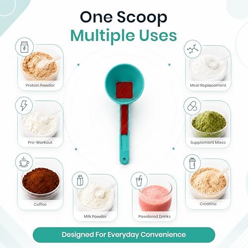 Protein Powder Scoop Funnel Spoon 2-Pack, Long Handle Measuring Scoop