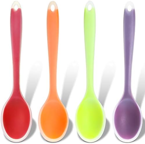 Patelai 4 Pcs Small Silicone Spoons