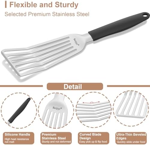 Beijiyi 2 Pack Stainless Steel Fish Spatula
