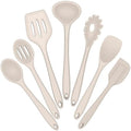 E-far Silicone Cooking Utensils Set, 7-Piece Khaki Heat Resistant Kitchen