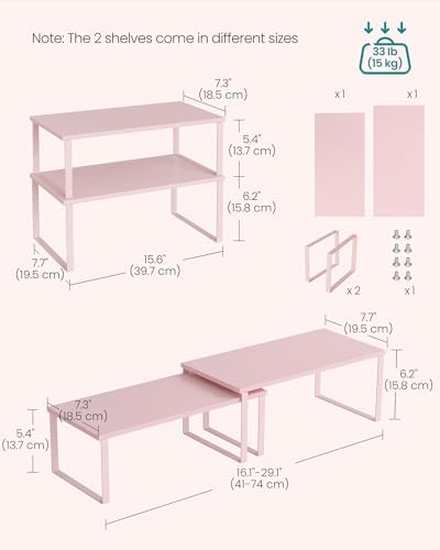 SONGMICS Cabinet Organizer Shelf, Kitchen Storage