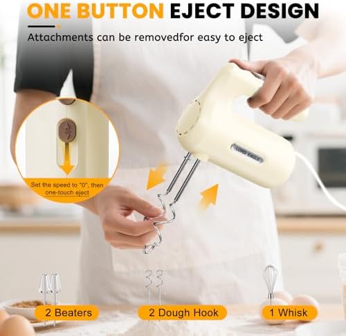 Lord Eagle 5-Speed Small Hand Mixer Electric, 300W Compact Portable