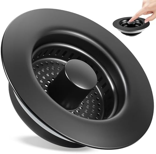 TGOSOMT Kitchen Sink Drain Strainer Stopper, Anti-Clog & Quick Drain