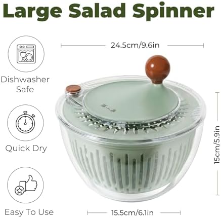 Salad Spinner Large Lettuce Spinner 4.3 Qt