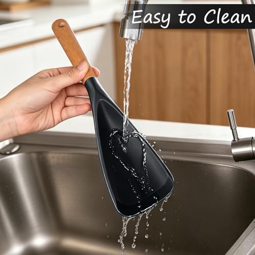 Cooking Spoon for Nonstick Cookwares, Wood Handle Spoon for Stirring