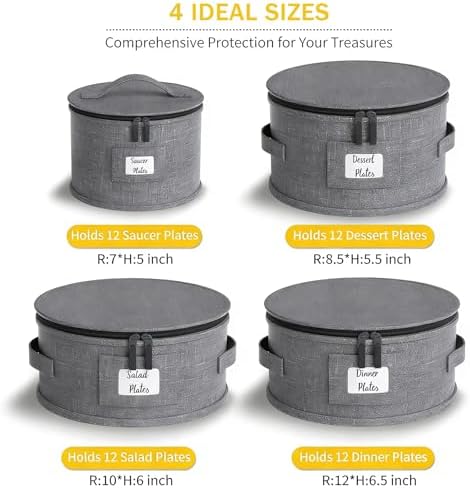 YearningHome China Storage Containers, 4 Piece Set, Hard Shell Moving Boxes