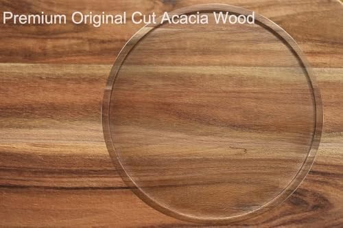 9" Acacia Wood Lazy Susan Organizer Kitchen Turntable