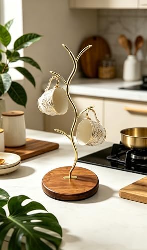Mi hogar Leaf-Shaped Mug Tree Stand
