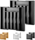 2-Piece Expandable Bamboo Kitchen Drawer Organizer