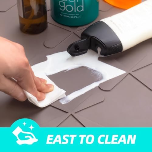 SIKADEER Waterproof Under Sink Mat 22" x 22" Silicone Mat Cabinet Protector