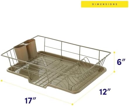 Space-Saving 3-Piece Dish Drainer Rack Set: Efficient Kitchen Organizer