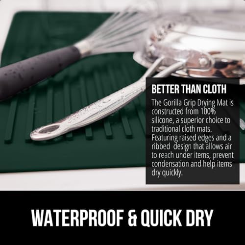 GORILLA GRIP Patented BPA-Free Silicone Dish Drying Mat