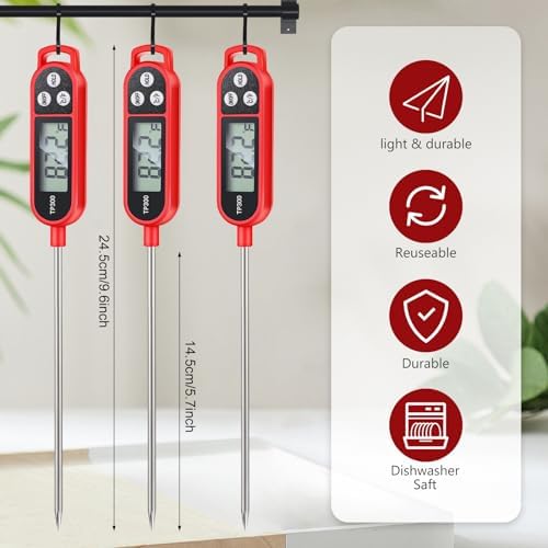 Copkim 6 Pcs Instant Read Meat Thermometer Long Probe