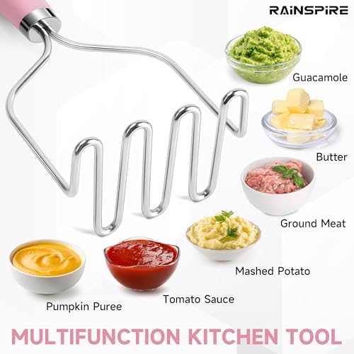 Rainspire Potato Masher Stainless Steel, Mashed Potato Masher Kitchen Tool