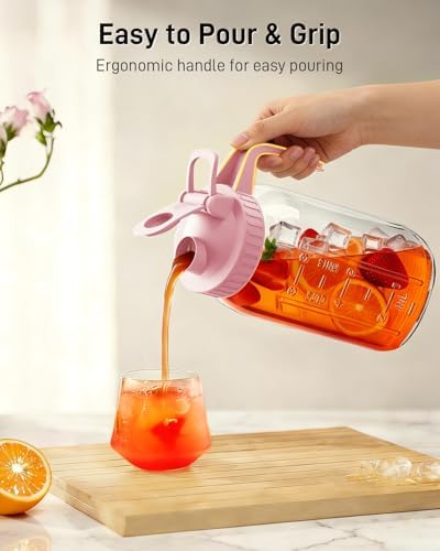 64 oz Mason Jar Pitcher, Glass Pitcher