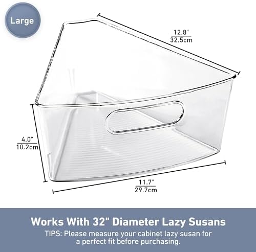 Leeden Lazy Susan Cabinet Organizer, 1/8 Wedge Bins