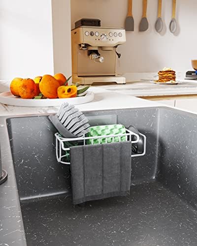 HapiRm Sponge Holder for Kitchen Sink, No Drill Kitchen Sink Caddy Organizer