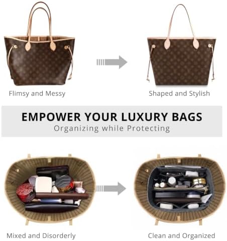 OPPOSHE Purse Organizer Insert for Handbags, Softened Felt Bag Insert Organizer