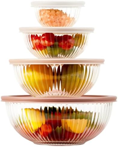 Glass Mixing Bowls with Lids Sets